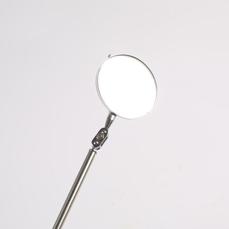Lot De 2 Miroirs D'Inspection Télescopiques - Poignée Acier Inoxydable - Rotation 360° - Pour Mécaniciens, Bricolage