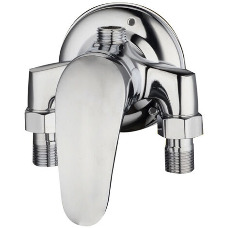 Mitigeur de douche,Mitigeur Douche Ensemble Robinet de Salle de Bain Chauffe-eau Solaire Mitigeur en Laiton Exposé d'eau Chaude et Froide G1/2 interrupteur de Douche (1/5)