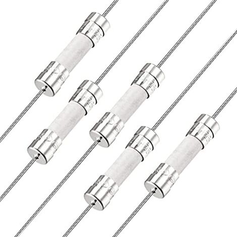 Coup Lent Fusible Temporisation Fil Conducteur Fusibles Céramique 5mm x 20mm 250V T2A 5Pcs