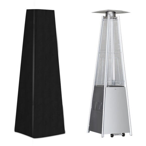 Housse pour Chauffage de Terrasse Housse pour Parasol Chauffant de Style Pyramidal Noir (1/5)