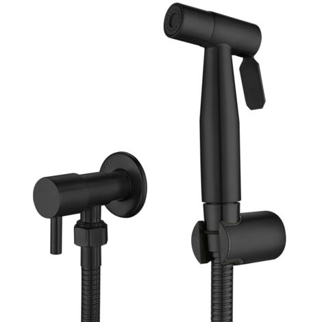 Pulverisateur De Bidet Portable Noir, Robinet De Toilette, En Acier Inoxydable, Salle De Bain Froide,  Ensemble De Jet (1/4)