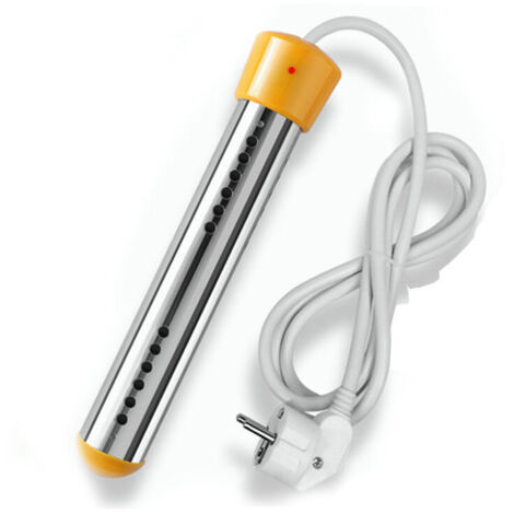 Thermoplongeur Baignoire Thermoplongeur éLectrique Thermoplongeur De Voyage,Thermoplongeur En Acier Inoxydable,Chauffe-eau électrique Thermoplongeur de piscine,2000W jaune (1/5)