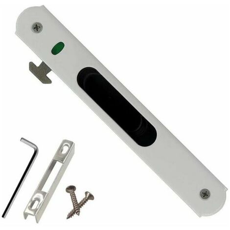 Serrure de porte coulissante - Garnitures de quincaillerie de verrouillage simple de fenêtre de porte coulissante en acier inoxydable de ménage (1/5)