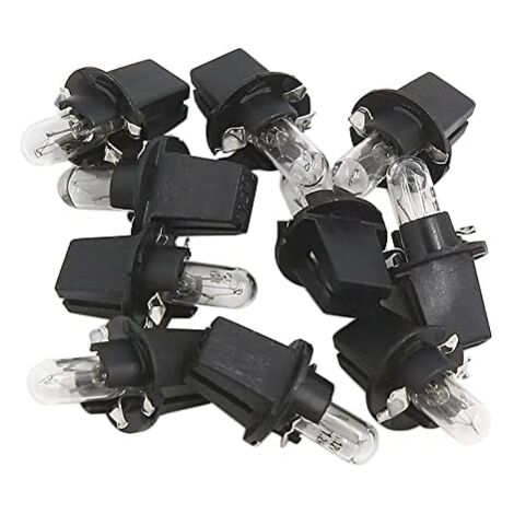 10 Pcs DC 12V 1,2W T5 LED Ampoule Tableau de Bord Jaune Clair pour Voiture Interne (1/4)