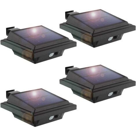 Capteur de mouvement solaire extérieur, 25 lumières solaires LED pour gouttière, mur décoratif IP65 étanche 500 lm sans fil pour allées, jardin, terrasse, clôture (froid (1/3)