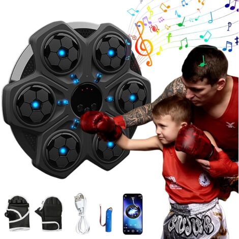 Machine de boxe musicale à fixation murale avec gants de boxe, 3vitesses, Bluetooth, équipement de boxe musicale pour enfants et adultes (1/5)
