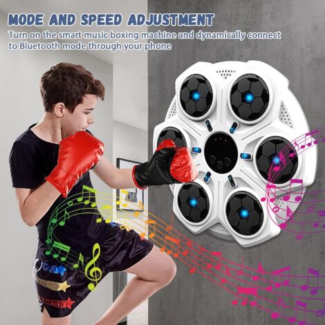 Machine De Boxe Intelligente Murale Avec Gants - 9 Modes Vitesse, Compteur Et Bluetooth Pour Entraînement Maison
