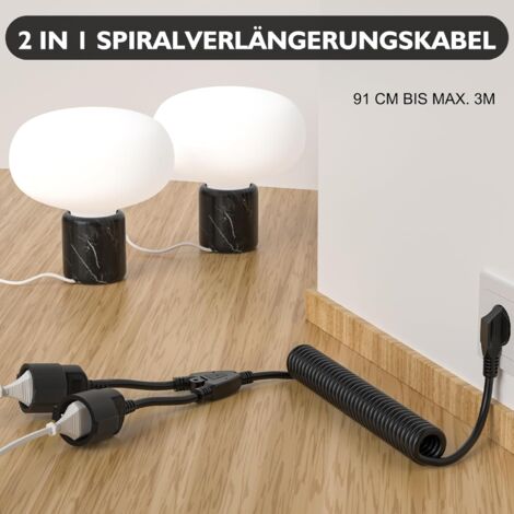 Rallonge électrique H07RN-F 3g2,5 avec séparateur 2 prises 2m
