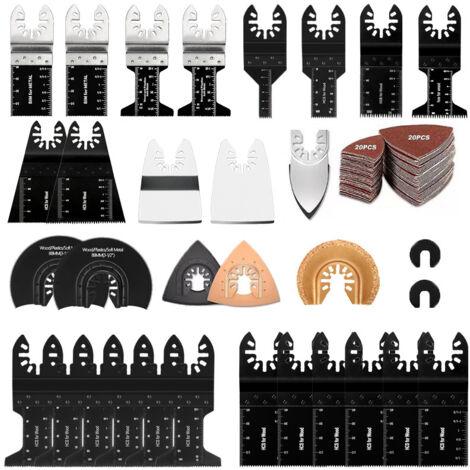 72 Piece Oscillating Saw Blade KitWood/Metal/PlasticUniversal Oscillating Multi-Tool Blade, Quick Release Saw Blade Compatible Multimaster Ryobi Milwaukee Rockwell (1/4)