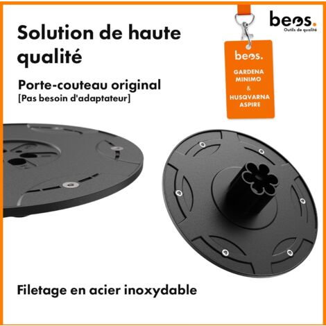 BEOS Premium Tuning – Disque Rotatif 180 Mm 6 Lames Compatible Gardena Sileno Minimo, Husqvarna Automower Aspire – Plateau Coupe Renforcé Fibres De Verre
