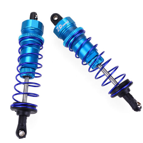 2pcs Amortisseur en métal pièces de Rechange pour 1/10 RC Voiture(105mm)- Bleu (1/3)