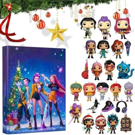 Calendrier de l’Avent 2025 24 pièces Mini Porte-clés Mignons & Boys - l'Avent , Décorations de Noël en Acrylique 2D à Suspendre (B) (1/5)