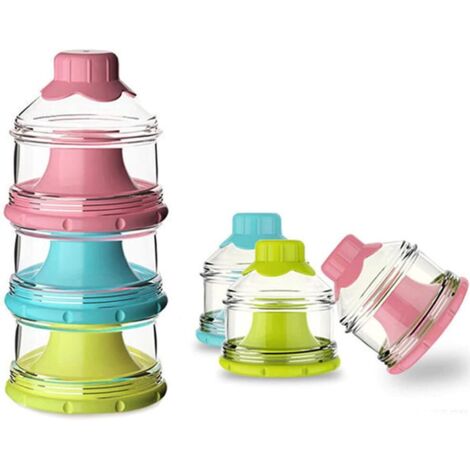 Doseur de Lait en Poudre pour bébé, 3 Couches, Portable, Distributeur de Poudre de Lait, Formule de Lait en Poudre, sans BPA, Voyage et activités de Plein air (1/5)