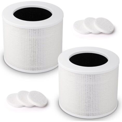 Applicable Core Mini Filtre de rechange compatible avec purificateurs d'air LEVOIT Core Mini-RF, 3 en 1 H13 HEPA, charbon actif, lot de 2 (1/5)