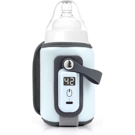 Sac Chauffe-biberon portable USB, 5 niveaux de température réglable, s'adapte à la plupart des biberons, bleu, motif dessin animé, 1 pièce (1/5)