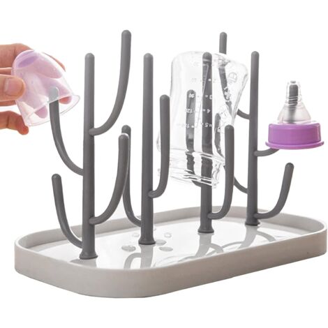 Biberon,sèche-biberon Pliable,Egoutte-biberons Arbre,Biberon,Égouttoir à biberon,bac égouttoir Amovible,pour Les Bouteilles,Tétines,Tasses,Pièces de Pompe et Accessoires (Beige) (1/5)