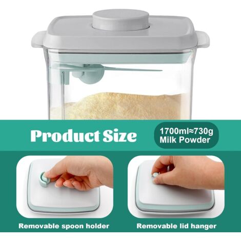 Distributeur de lait en poudre à 3 couches, empilable et portable, bleu on