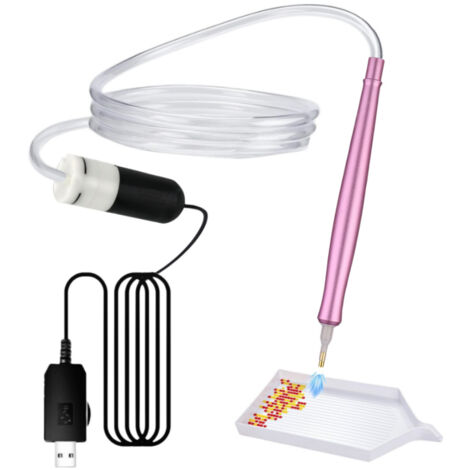 Stylo électrique Diamond Painting Rechargeable - Sans Cire, Avec Plateau Rangement, 3 Modes D'aspiration