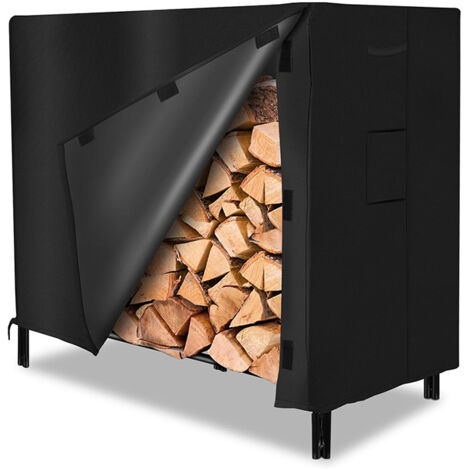 Couvercle de rack, couvercle de rack en bois brut extérieur imperméable à l'eau, couverture imperméable à la pluie et à l'eau en hiver, pour support de pieu sec 48  42  24 pouces (fenêtre à air + ferm (1/3)