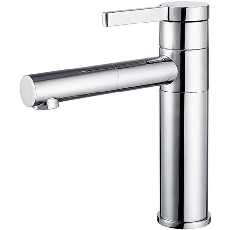 Robinets de lavabo de salle de bain 360 Rotation bec mitigeur de lavabo robinet chaud et froid robinets d'eau,argent (1/5)