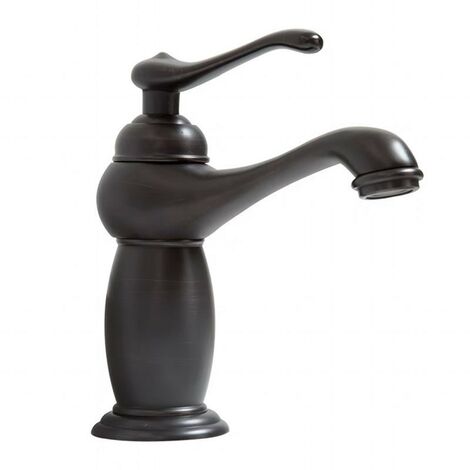 Robinet de lavabo noir en laiton avec céramique (1/5)
