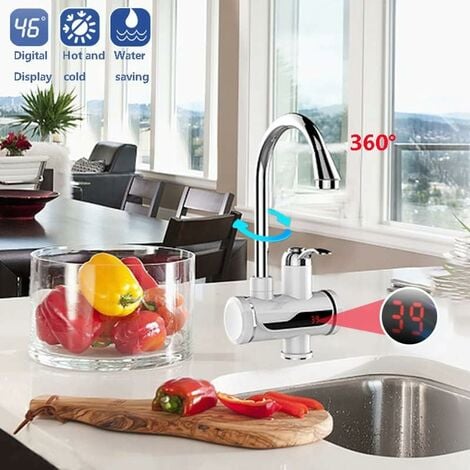 Mini chauffe-eau électrique instantané 3500 W 230 V - Mini chauffage rapide  avec protection contre les fuites - Pour cuisine, salle de bain, douche