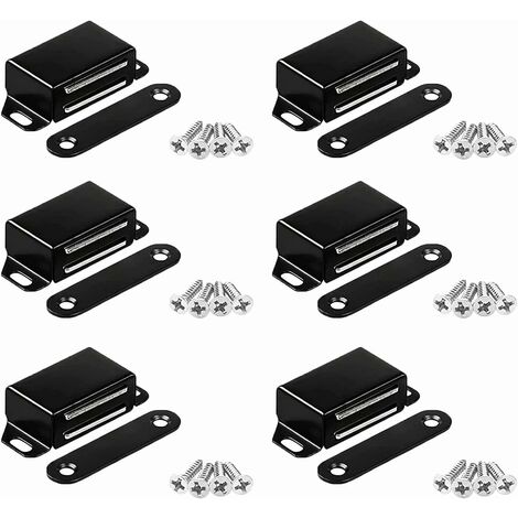 Snappers magnétiques, aimants de porte 6pcs pour portes d\'armoires, aimants de porte en acier inoxydable, aimants d\'armoires de meubles en métal, adaptés aux portes coulissantes de cuisine, armoires (1/5)