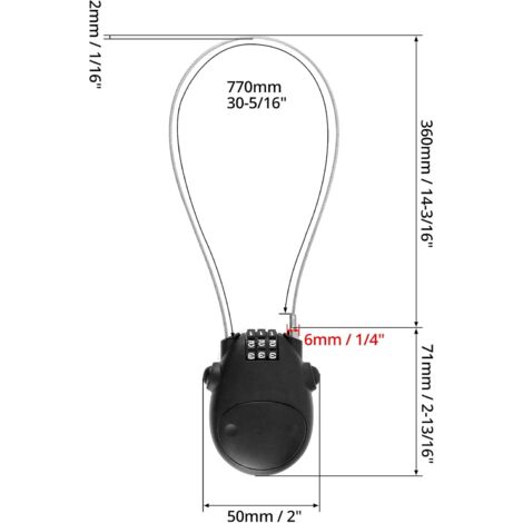 2 Pièces Antivol Télescopique Fil Rétractable 77cm Avec Code 3 Chiffres - Serrure Combinaison Pour Bagages, Moto Et Poussette