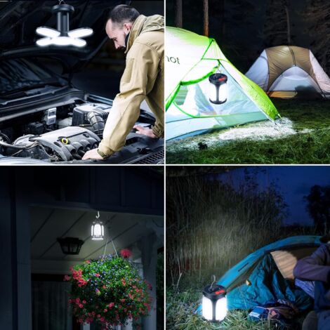 Lanterne De Camping Solaire Avec Manivelle, Lampe De Poche LED Ultra Lumineuse, Durée De Combustion De