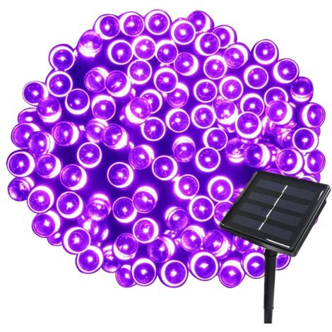 22m Solar Fairy Lights 200 Led 8 String Lights Ideal For Party, Wedding, Birthday And Outdoor Garden (violet, 1 Piece) (1/5)