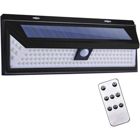 Lampe solaire extérieure, 80 Led avec 2 têtes, lampe de sécurité solaire pour l'extérieur avec détecteur de mouvement, lampe de sécurité solaire pour l'extérieur pour la porte d'entrée