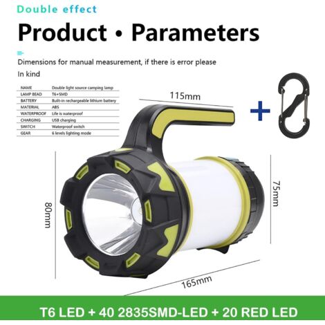 Seutgjie Lampe Solaire Camping 7800mAH Lanterne LED Rechargeable 1500 Lumens 8 Modes de