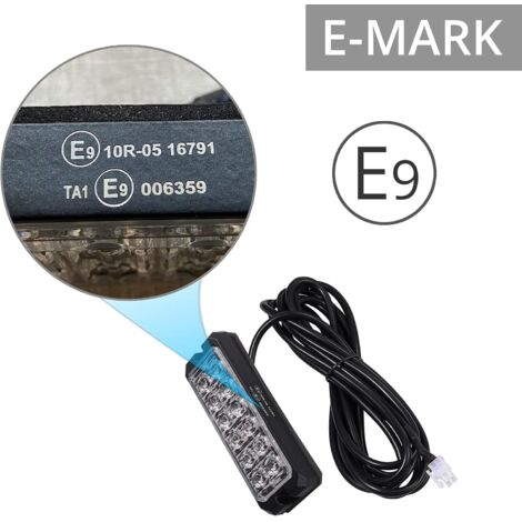 Feux Stroboscopiques LED - 12/24V - 18 Modes Clignotants - Jaune (4 LEDs) - Pour Voiture, Camion, 4x4, Véhicules De Chantier - Étanche Et Haute Visibilité - 7