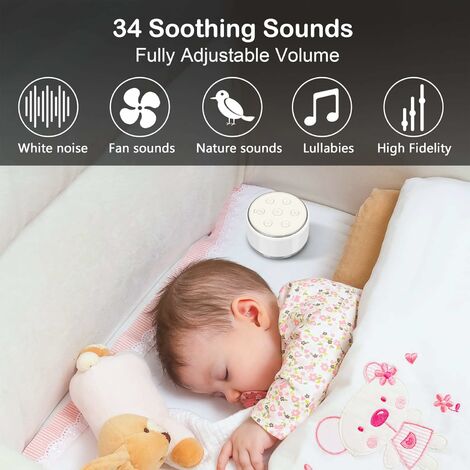 Machine à bruit blanc avec veilleuse pour bébé pour dormir, 14 bandes  sonores haute fidélité, minuterie et mémoire, machine à son pour bébé et  adulte, maison, bureau 