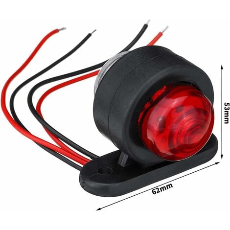 4 packs de feux de position latéraux à LED, 12-24V blanc rouge, feux d'avertissement double face, feux de stationnement de remorque de camion, feux de dégagement