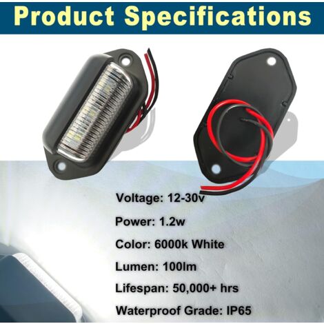 D-TECH 2 x LED Eclairage de Plaque D'immatriculation de remorque, Lampe D-TECH 2 x LED Eclairage de Plaque D'immatriculation de remorque, Lampe