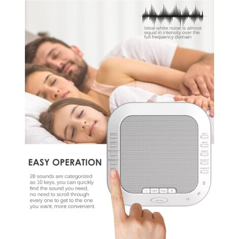 Machine à Bruit Blanc Portable - 10 Sons Naturels, 2 Berceuses, Veilleuse, Pour Bébés Et Adultes