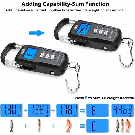 Balance Numérique De Pêche 50kg/110lb – Portable Avec éclairage – SP107D