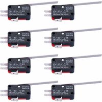 Micro-interrupteur V3 16A 250V - Lot De 5 - SPDT à Levier à Rouleau Long - NO/NC Momentané - Pour Auto, Électronique, Communication