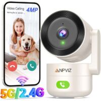 2K 4MP Caméra de Surveillance Intérieure WiFi 5GHz/2,4GHz, Caméra de Sécurité 360° avec Détection , Vision Nocturne Caméra Surveillance Caméra IP WiFi