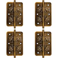 Lot De 10 Charnières Décoratives Style Ancien - Noir - Avec 40 Vis - 65 X 34 Mm - Pour Portes D