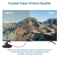 Intérieur Puissante Antenne TV , Nouveau Pour 2025 Antenne TNT , CâBle Coaxial De 5m, RéCeption Longue Distance 500km, 360 DegréS Sans Angle Mort(3 Amplificateur Antenne Tv