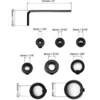Kit De 8 Butées De Profondeur Pour Foret - Guide De Perçage Réglable 3 à 16 Mm Avec Clé Allen