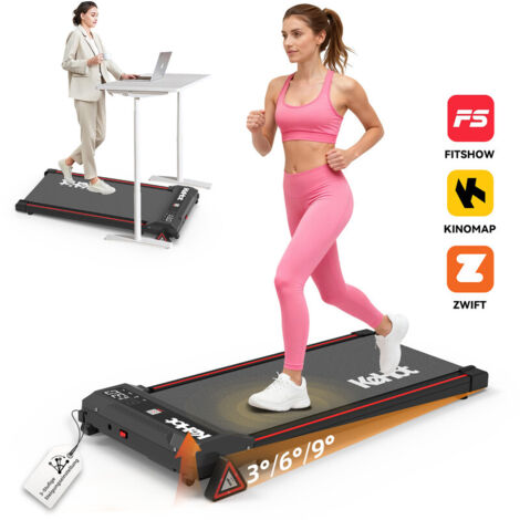 3-in-1 Walking Pad mit 3 Neigungsstufen – Elektrisches Laufband für Zuhause & Büro, 1–6 km/h, LED-Display, Bluetooth-App-Steuerung, Leises Geh- und Jogging-Pad mit Dämpfung & Platzsparendem Design