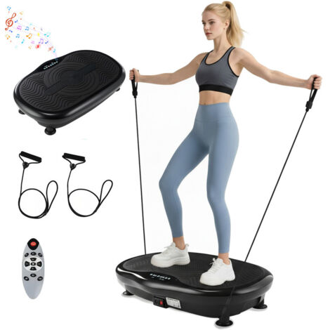 Vibrationsplatte mit 3 Automatik-Modi, 200 W & 120 Intensitätsstufen, Kompaktes Vibrationsboard mit Bluetooth-Musik, Fernbedienung und LED-Display, Rutschfeste Oberfläche, Bis 120 kg belastbar