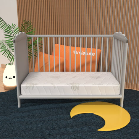 Matelas 65x140 Haut 10 cm pour lit bébé- Déhoussable, Revêtement Aloe Vera Lupin Baby