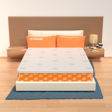 Miasuite – Surmatelas 120x190 en mousse ferme 5 cm – Déhoussable Aloe Vera – Hypoallergénique – Anti-acarien – Confort optimal