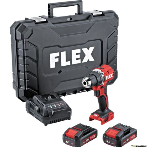 Trapano avvitatore a batteria Flex DD 2G 18,0 EC LD\/2,5 set, 2x 2,5 Ah e caricabatterie in valigetta