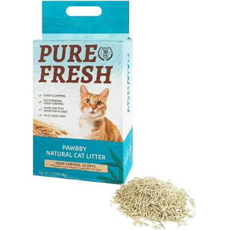 Lettiera per gatti Pawbby, lettiera naturale a base vegetale, gettabile nel water, super assorbente, inodore e senza polvere (1/5)