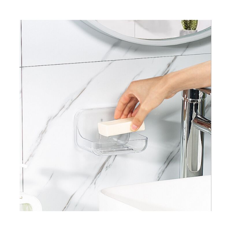 1pc Strong Adhesive Bathroom/kitchen Wall-mount Soap Dish, Drainage  Organizer Basket, Soap Holder Without Punch